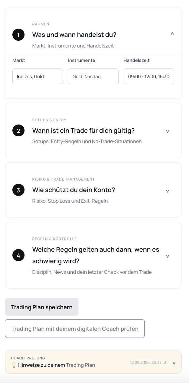 Digitaler Trading Coach